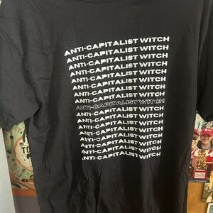 Anti-Capitalist White Black Tee